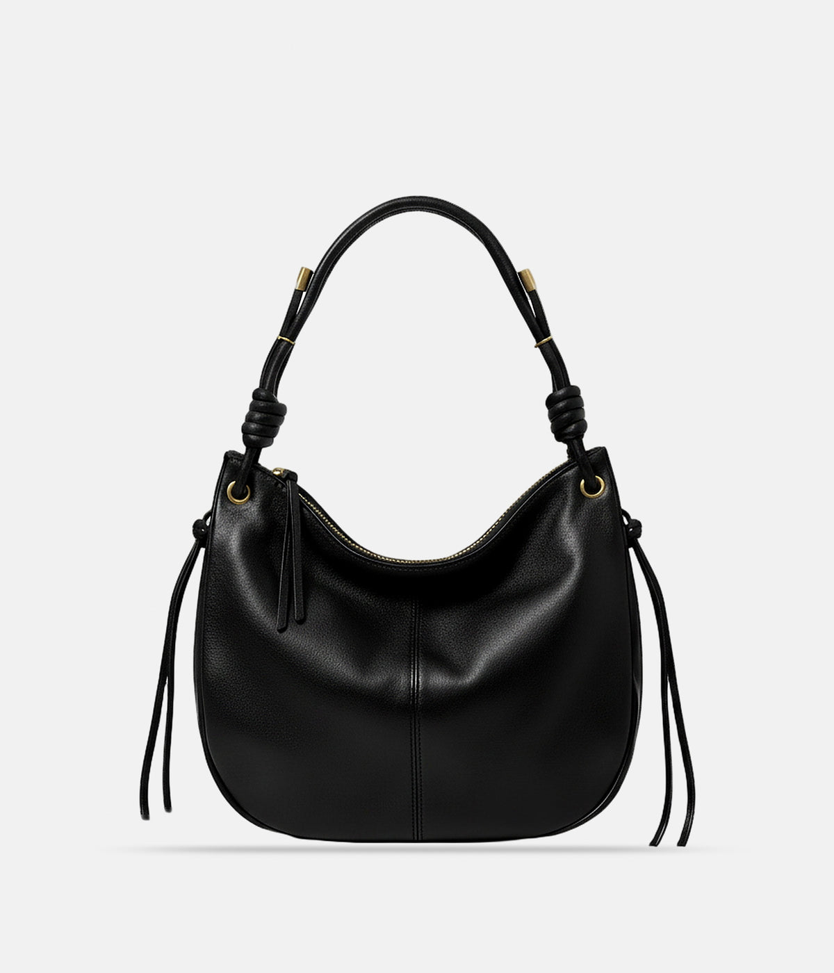 Sac Astrid noir AUNE — cuir de vachette washed, zip et quincaillerie laiton vieilli, vue de face — AUNE