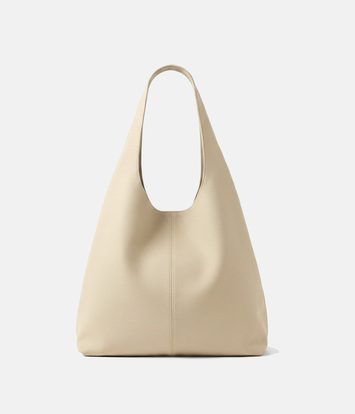 Sac Frigg beige AUNE — cabas en cuir grainé, vue de face — AUNE
